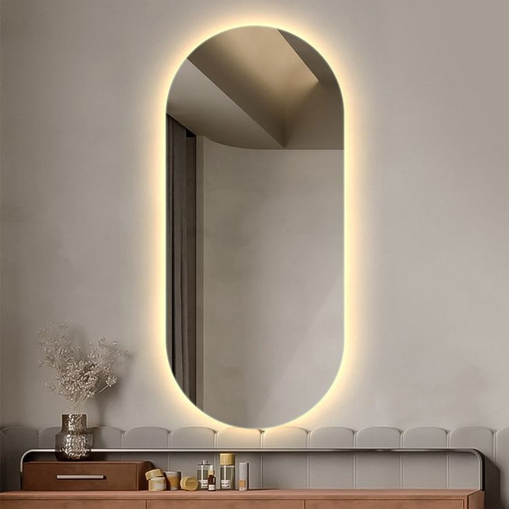 آینه بک لایت لمسی بیضی 60×40 70×50 80×50 90×50 برند Baaland با یکسال ضمانت و ارسال به محل